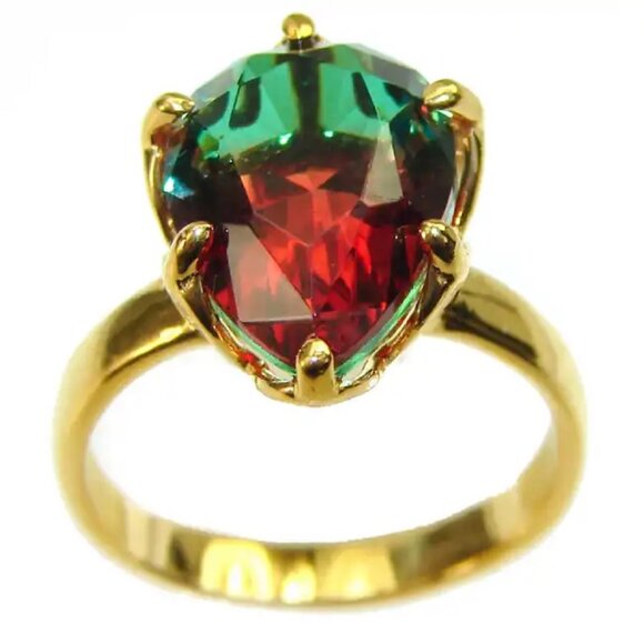 Tourmaline Ring in 18K Gold Over Sterling Silver - Picture 4 of 8